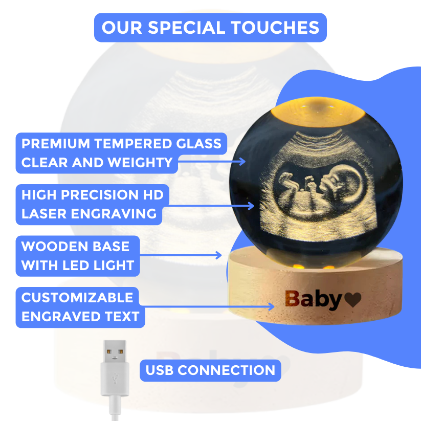Crystal Sphere with Personalized Photo & Base