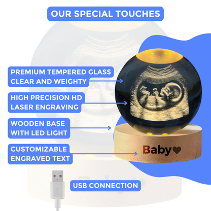 Crystal Sphere with Personalized Photo & Base